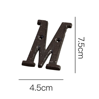 European-style Retro Cast Iron Three-dimensional Wrought Iron 26 English Letters Door Number dac0f69a 0475 4287 8e76 c2b7e439