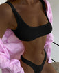 Special Fabric Crinkle Bikini Ladies Macaron Color Split Swimsuit dac351bd bfc9 4536 aa76 0edf33313d5b