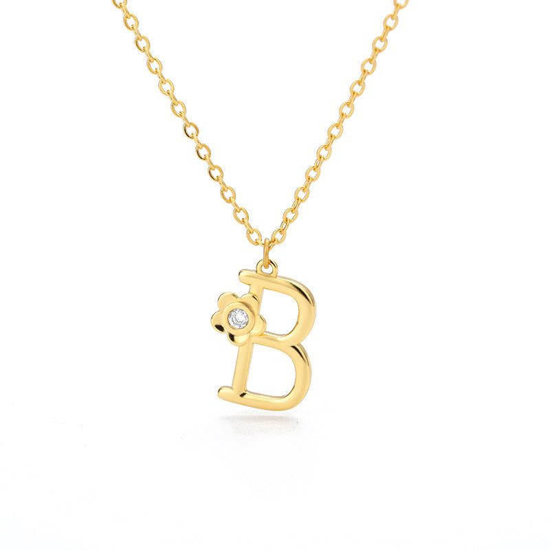 Rose English Alphabet Pendant Necklace dace12c6 c8c4 44cf a9a4 7338f76e244c
