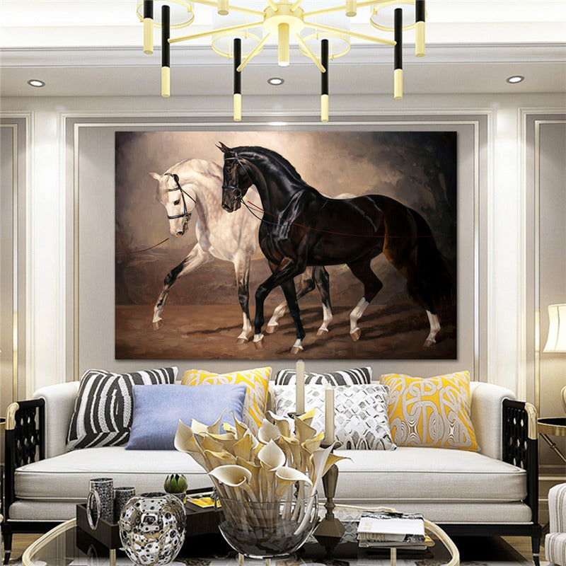 Canvas With Black And White Horses dad7d250 4e47 4d14 9b27 8f97e883ce79