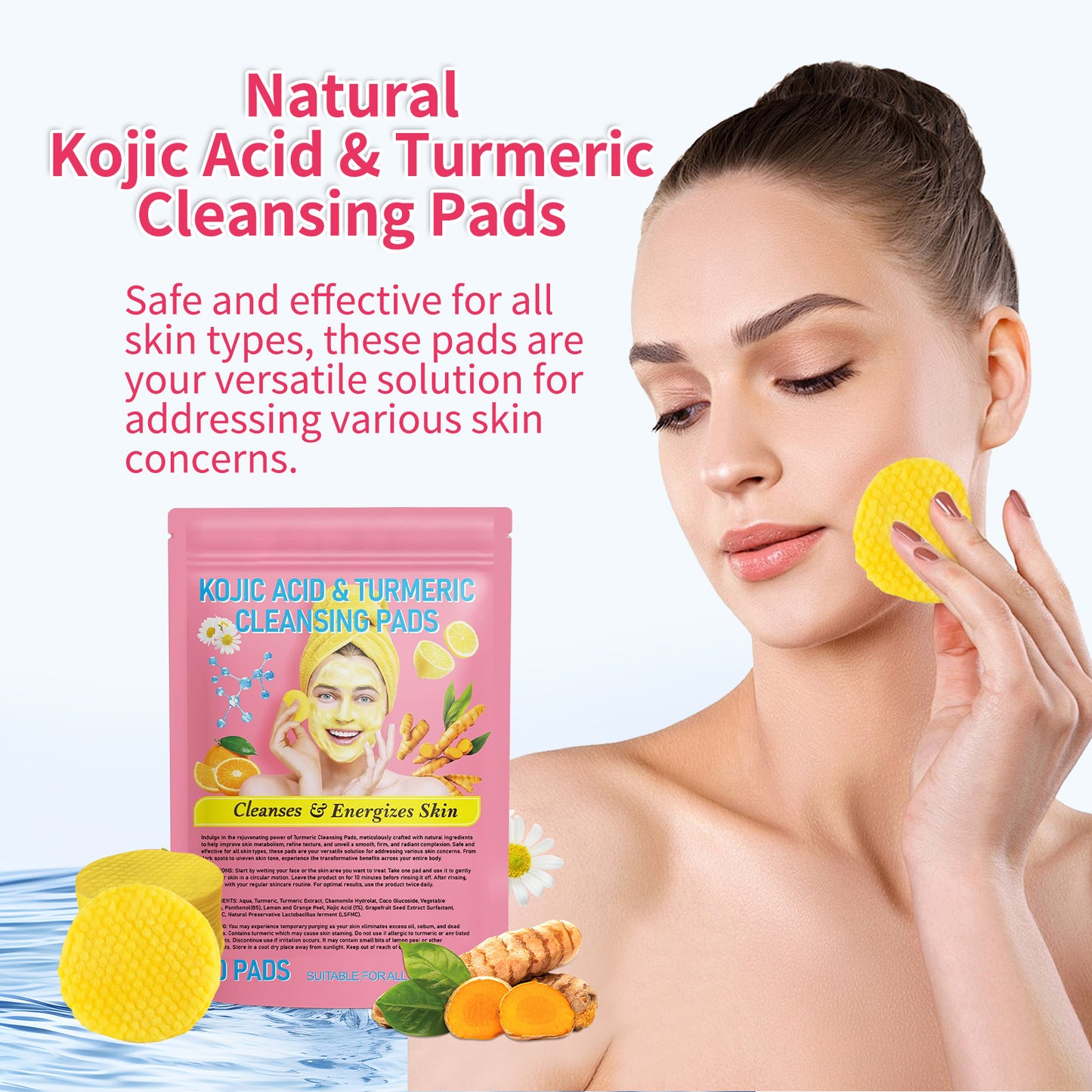 Turmeric Cleansing Pad Compressed Turmeric Kojic Acid