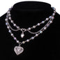 Multilayer Butterfly Love Necklace Female Pearl Peach Heart Choker dae30cc5 a1c9 4434 9d95 532a28124eb2