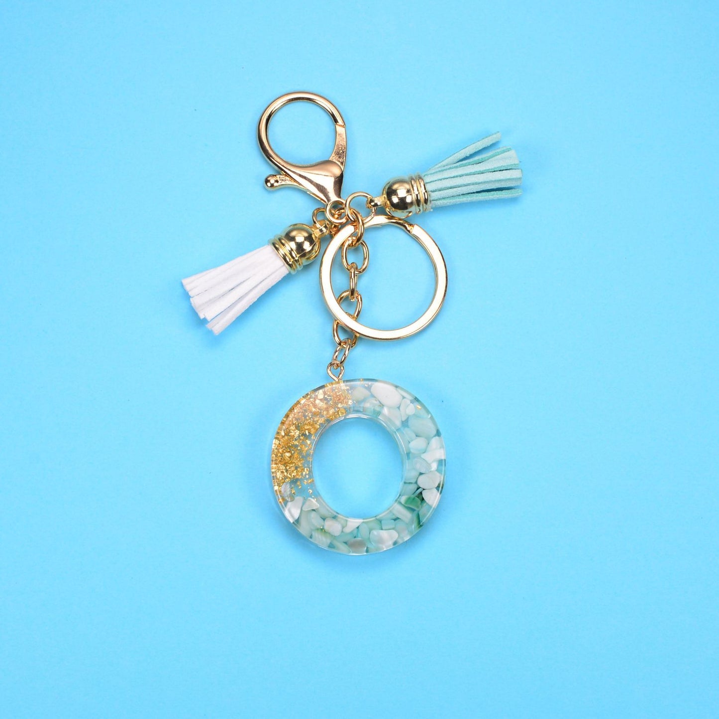 English Alphabet Keychain Tassel Pendant Stone Gold Foil Resin Key daefa954 1646 411d 9de5 a50a0a65e956