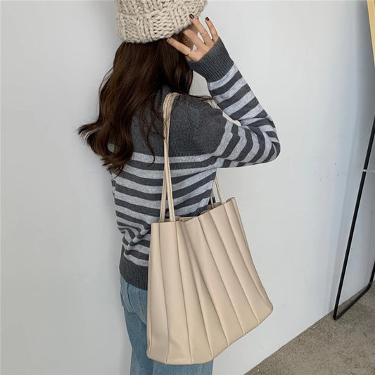 Color Series Pleated Simple Literary Handbag daf0c8c6 1dcd 485d 8beb fc35e3522604