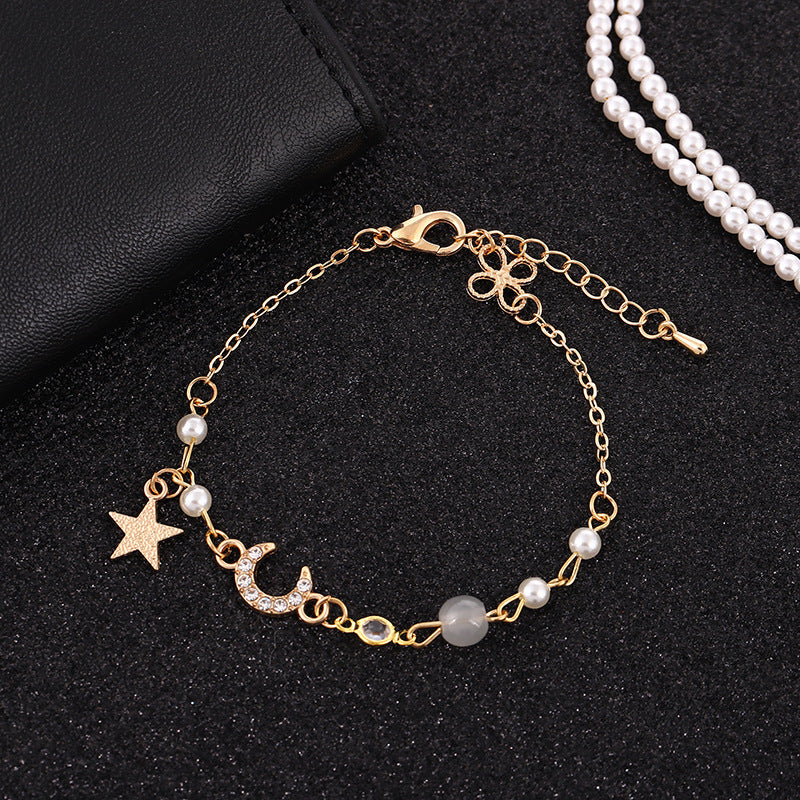 Half Moon Star And Moon Bracelet Student Girl Heart Bracelet db13498c f908 4ead a195 12fde5983d01