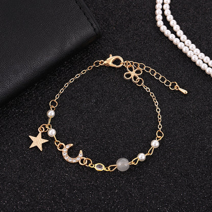 Half Moon Star And Moon Bracelet Student Girl Heart Bracelet db13498c f908 4ead a195 12fde5983d01
