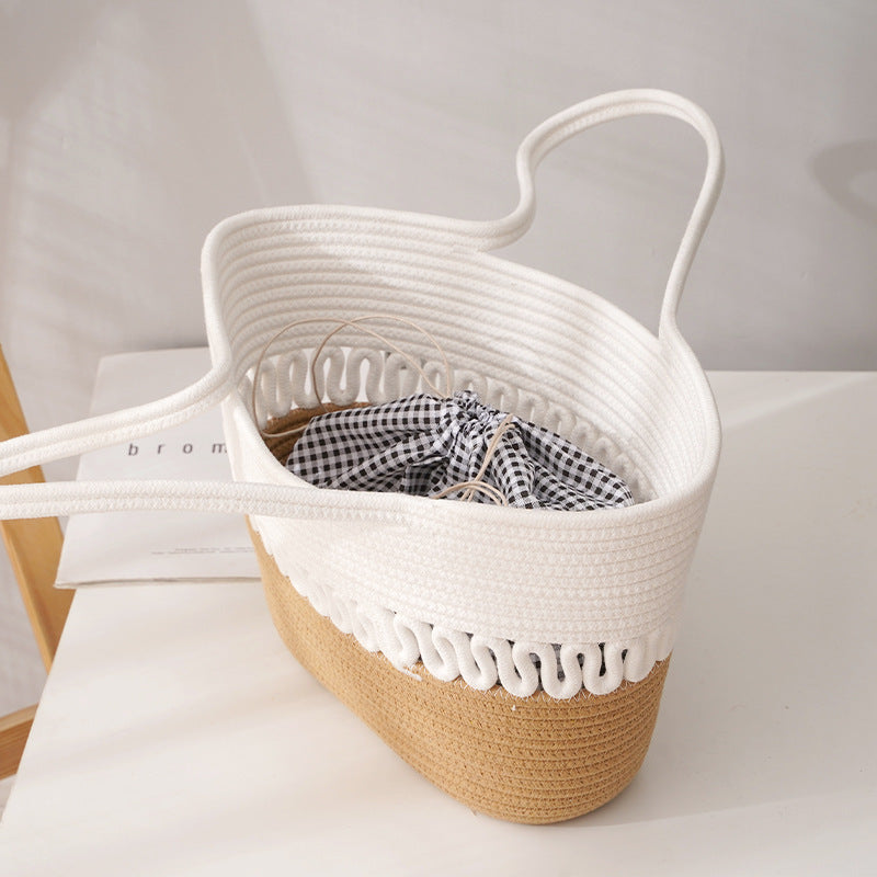 Woven One Shoulder Large Capacity Tote Beach Bag db659b75 a6f3 480a b9e8 73634366566d