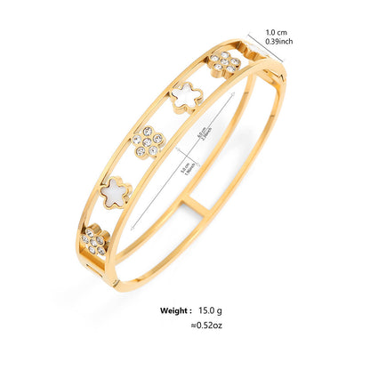 Fashion Multi-Diamond Five-leaf Flower Bracelet Female Niche db6e5877 ae73 441a 85c2 e71560bd6d05