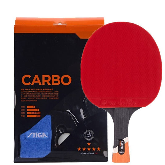 Table Tennis Rackets Professional Single Shot 6 Star Six Carbon Table Tennis Racket Long Handle Shakehand Grip Straight Short