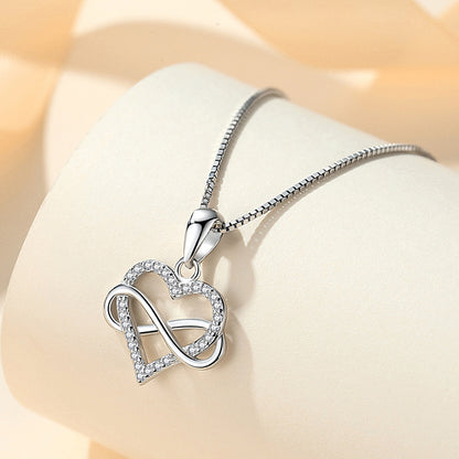 S925 Sterling Silver Pendant Heart Of Eternity Ins Collar Chain dbaf1d5c 58be 42f7 b1df 897851463e94