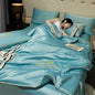 Modern Simple Washed Silk Airable Cover Ice Silk Printing And Dyeing Embroidery dbb605f5 87b8 40c1 bc96 46413451c745