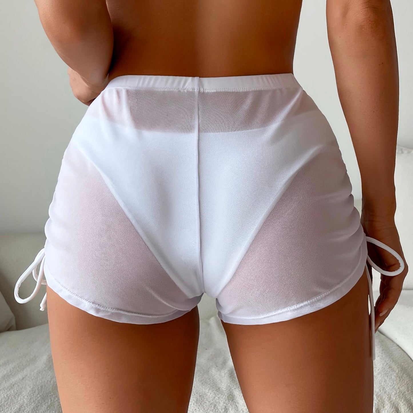 DWomen Side Drawstring Mesh Cover Up Shorts Perspective Beach dbc2861f 0ade 4db6 839c 0d6c1661366d