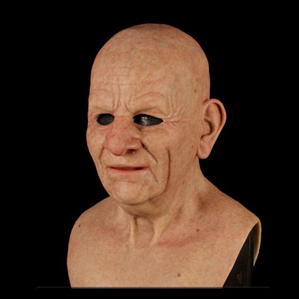 Old White Mask Bald Old Latex Headgear Halloween Cosplay Funny Props dc183b86 75f1 4369 853e bfe9081f03fe