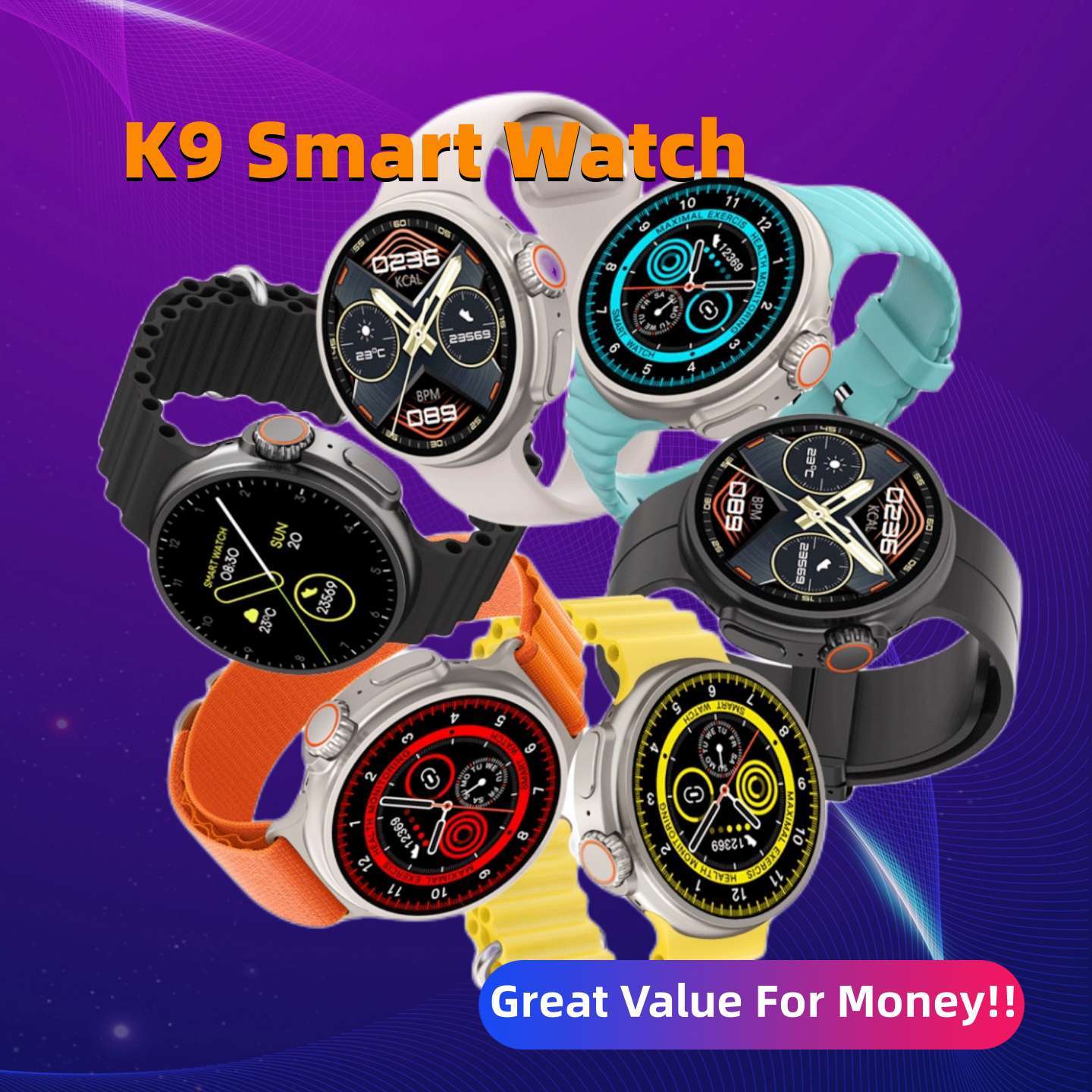 New K9 Smart Watch 1.39 Round Screen Encoder True Screw Clip Wireless Charging NFC Offline And Payment Function dc291232 691c