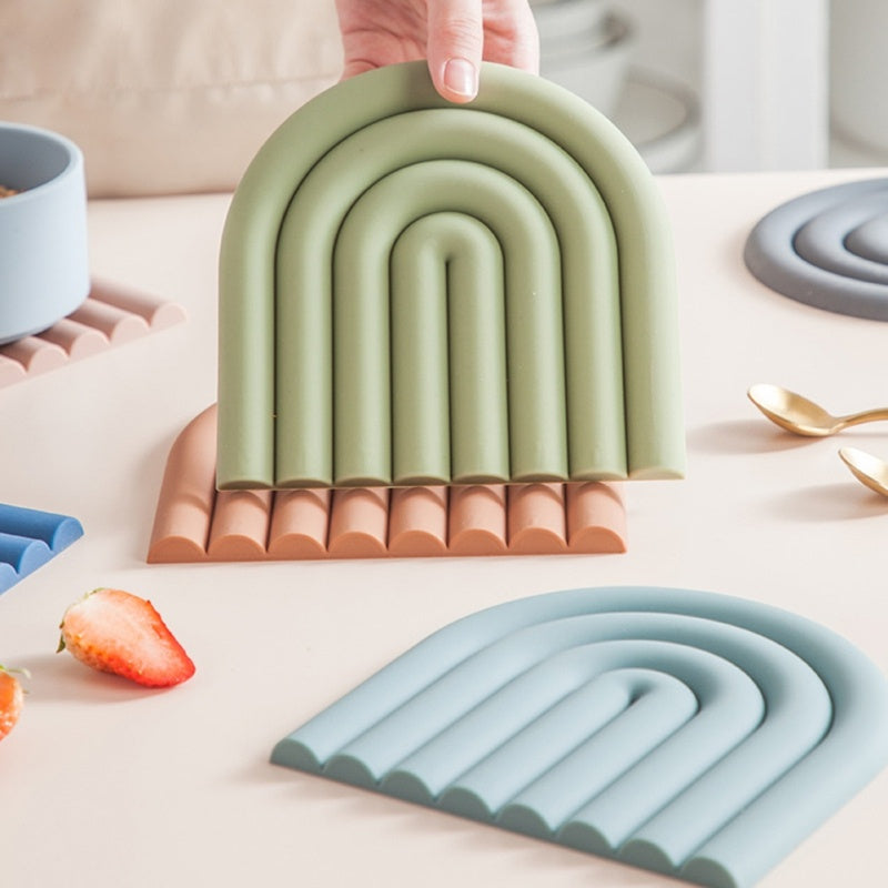 Rainbow Silicone Heat Insulation Pad Dining Table Heat Resistant And High dc36698a 206f 4bba b383 b210157e9582