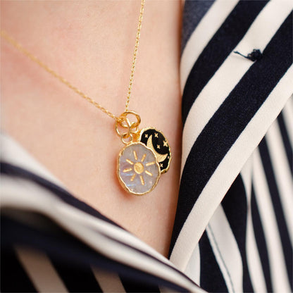 XINGX Sun Moon Natural Stone Carvings Necklace dc3d08bb cc49 41bd a056 4ff7d2fa85c5