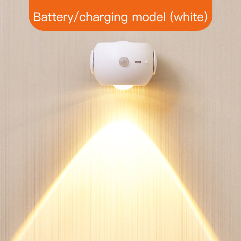Adjustable Angle Human Sensing Light, Wireless Sunset Light, Indoor Spotlight, Corridor, Living Room Wall Light, Rechargeable
