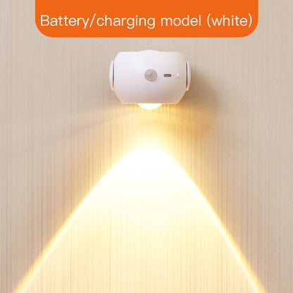 Adjustable Angle Human Sensing Light, Wireless Sunset Light, Indoor Spotlight, Corridor, Living Room Wall Light, Rechargeable