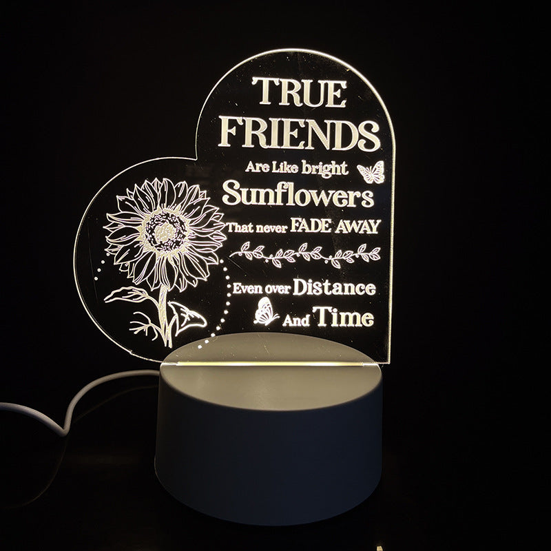 Creative 3D Night Heart Shaped Blessing Language USB Small Table Lamp dc723f91 78b7 4c87 9ec8 8279aca7b7c5