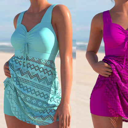 Korean Version Of Solid Color Lace One-piece Swimsuit dc734440 aedf 4e88 a18e 728e8b16ad2c