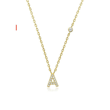 Fashion Jewelry Luxury Gold Color A-Z 26 Letters Necklace CZ Pendant For Women Cute Initials Name Necklace Fashion Party Wedd