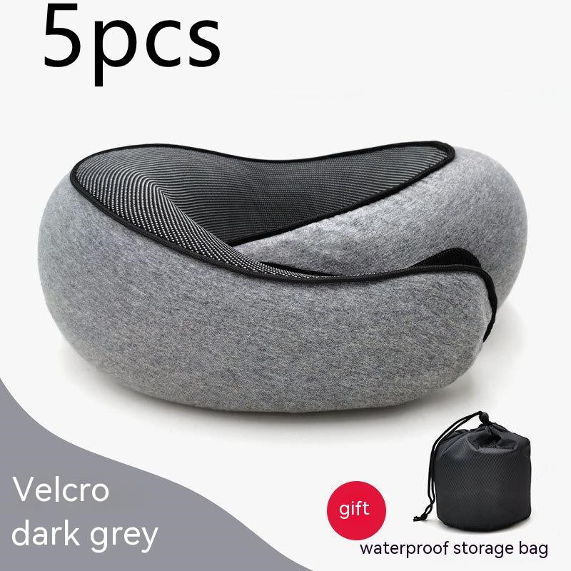 Travel Neck Pillow Non-Deformed Airplane Pillow Travel Neck Cushion Durable U-Shaped Travel Memory Cotton Nap Neck Pillow dc8