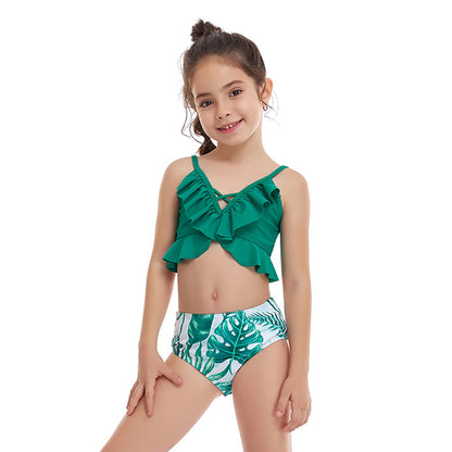 Girls'  Small Ruffled Split Swimsuit dcb17478 face 4cae 89b2 39b08893bdbc
