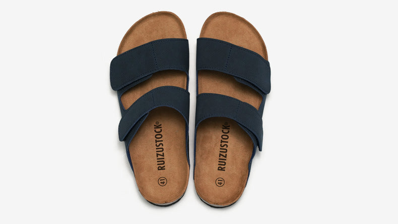 Cork Slippers Flip-flops Men's Beach Shoes Matte Leather dcb6f969 d725 412b b8f5 7ba6da4e472d