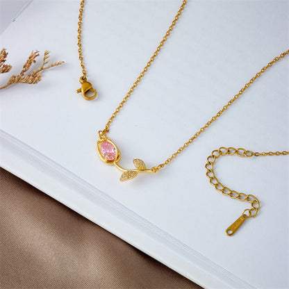 Tulip Flower Necklace For Women dcdaf391 684c 477b 8fea 0ce4c931ad79