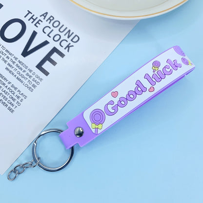 Lollipop Rainbow-colored Belt Hand Strap Keychain dcedf272 1658 404d 974c f972bcbe7761
