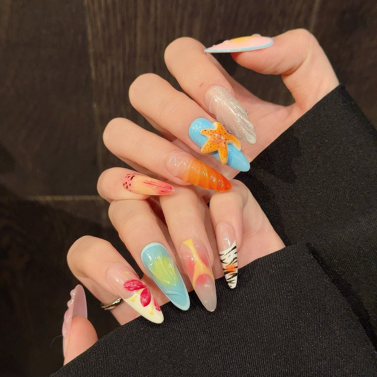 Three-dimensional Starfish Island Vacation Style Wear Nail Tip dcf79251 7ac4 4de2 8959 65da0235ba4a