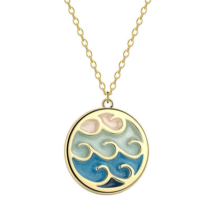 Fashionable Wave Sea Pendant Simple Trendy Stainless Steel Necklace dcf94fa5 ee3b 4f13 ac00 54431fcd4cd8