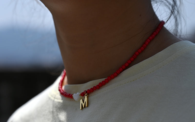 Разноцветные бусины Initial Choker для женщин из нержавеющей стали Lett
