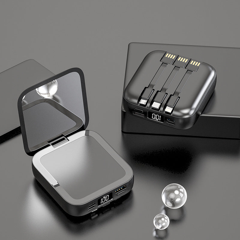 Beauty Mirror Power Bank Comes With Cable Portable Mini - 图片 5