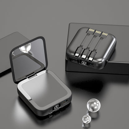 Beauty Mirror Power Bank Comes With Cable Portable Mini - 图片 5
