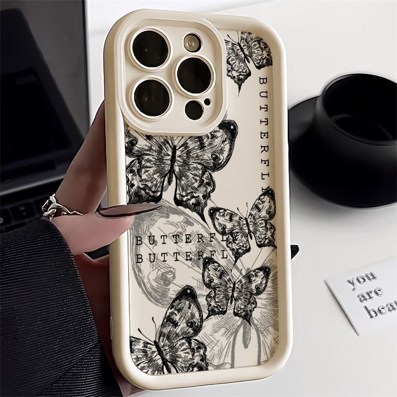 Retro Butterfly Print Drop-resistant Phone Case dd2ddd08 7c5a 46c3 9ea0 2262777ec28d