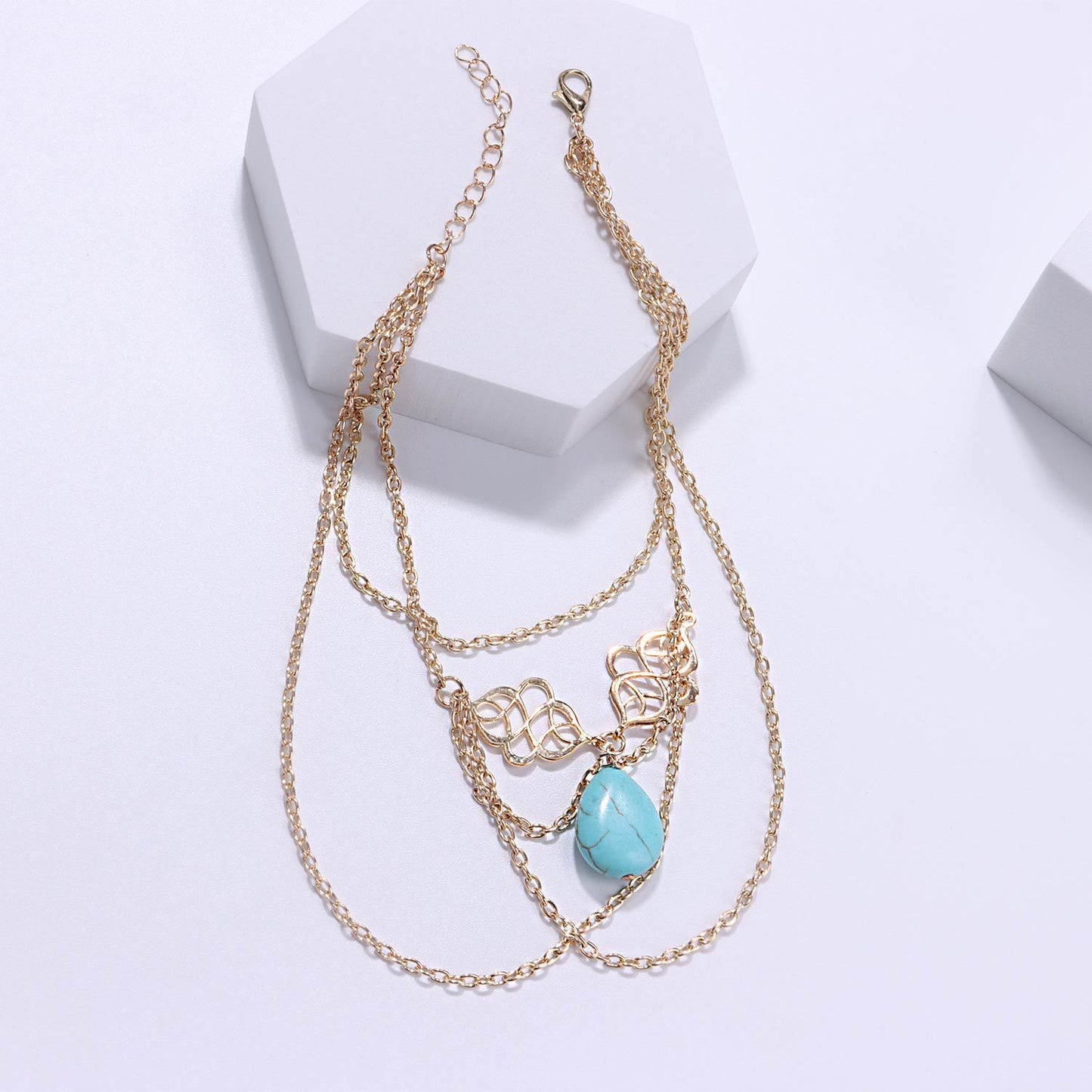 Water Drop Turquoise Tassel Arm Chain Bracelet dd4cf414 132a 4126 9240 d1a0ac091fc1