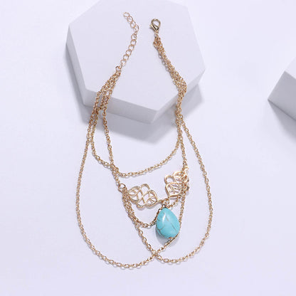 Water Drop Turquoise Tassel Arm Chain Bracelet dd4cf414 132a 4126 9240 d1a0ac091fc1