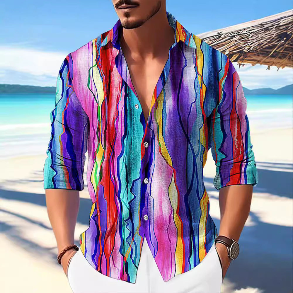 Color Matching Bamboo Linen Printed Men's Shirt dd54be1b bfc1 4509 9213 3be8eb9df07a