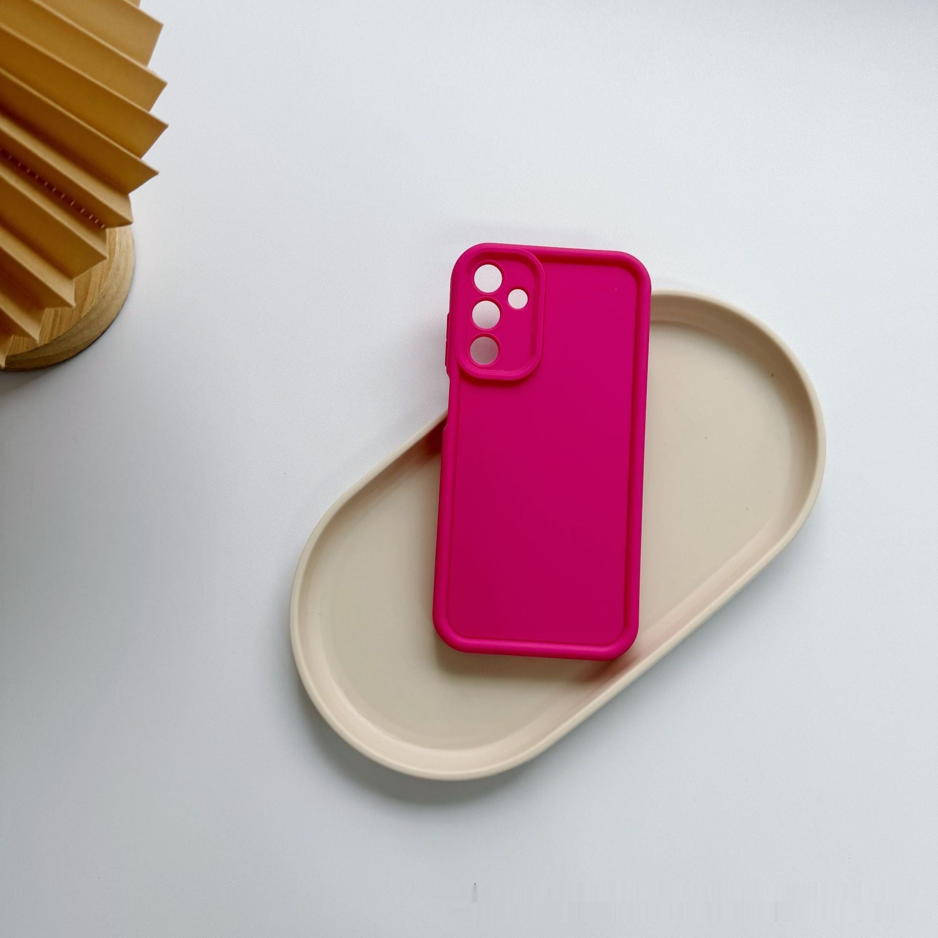 Solid Color Minimalist Silicone Soft Shell Phone Case - 图片 5