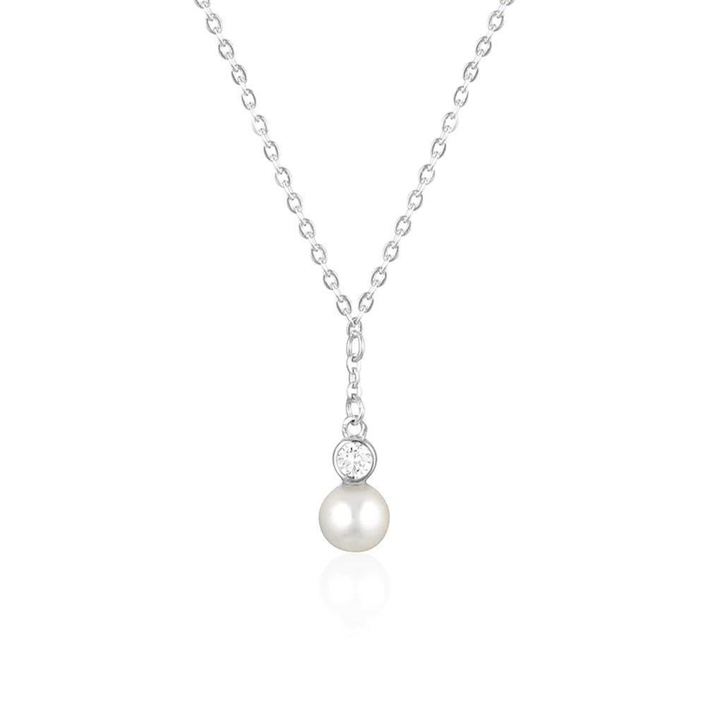 Women's S925 Sterling Silver Classic Pearl Necklace dd9bccf5 9f37 4268 9e04 ca2b4fa0080d