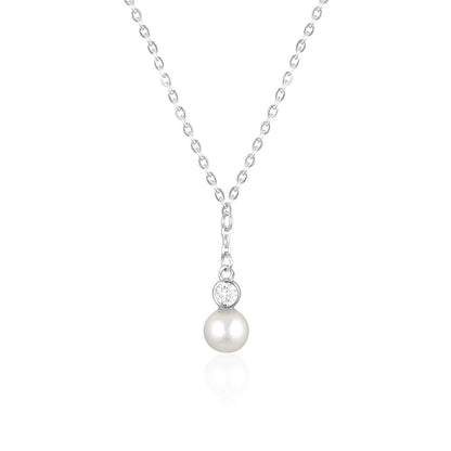 Women's S925 Sterling Silver Classic Pearl Necklace dd9bccf5 9f37 4268 9e04 ca2b4fa0080d