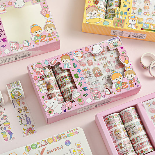 Girl Series 1010 Tape Stickers Gift Set Cute Hand Account DIY Materials dda511b4 21ba 443c a414 aa03fda59e05