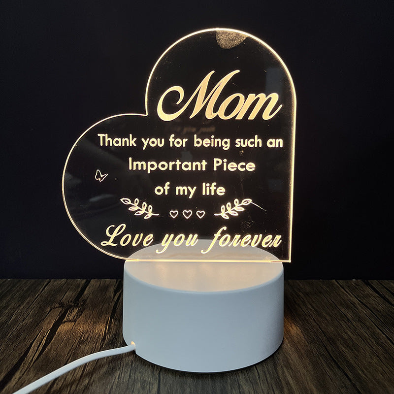 Creative 3D Night Heart Shaped Blessing Language USB Small Table Lamp ddc14022 0e31 4f6e 95e0 53a1528c5e09