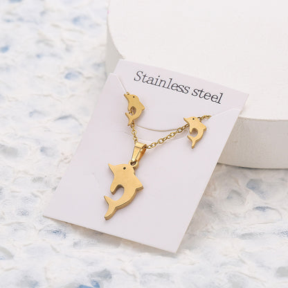 Butterfly Studs Necklace Suit Stainless Steel Geometry ddcf1b97 3ab8 47cc ba65 4ff57ec1d140
