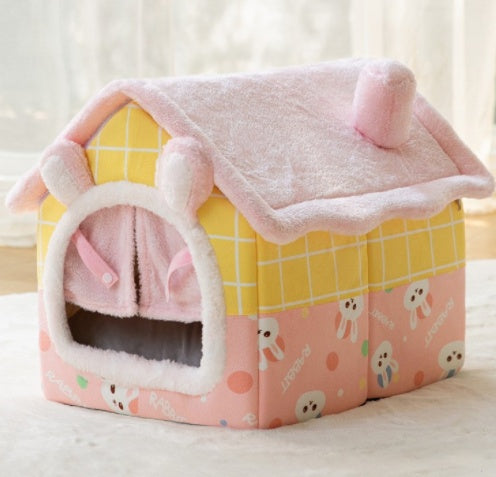 Foldable Dog House Pet Cat Bed Winter Dog Villa Sleep Kennel Removable Nest Warm Enclosed Cave Sofa Pets Supplies ddd95f15 b7
