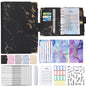 Spot Cross-border A6 Loose-leaf Binder Journal Book Marbling Notebook Leather PU6 Hole Loose Spiral Notebook Cash Budget ddf0