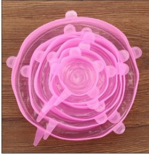 Silicone Fresh-keeping Cover Universal Bowl Cover Sealed Transparent Cover Household Fresh-keeping 6-piece Microwave Oven Cov