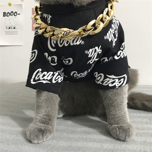 Plastic Big Gold Chain Dog Cat Necklace de3762a8 9a81 4d3c a387 0b3f983e711e