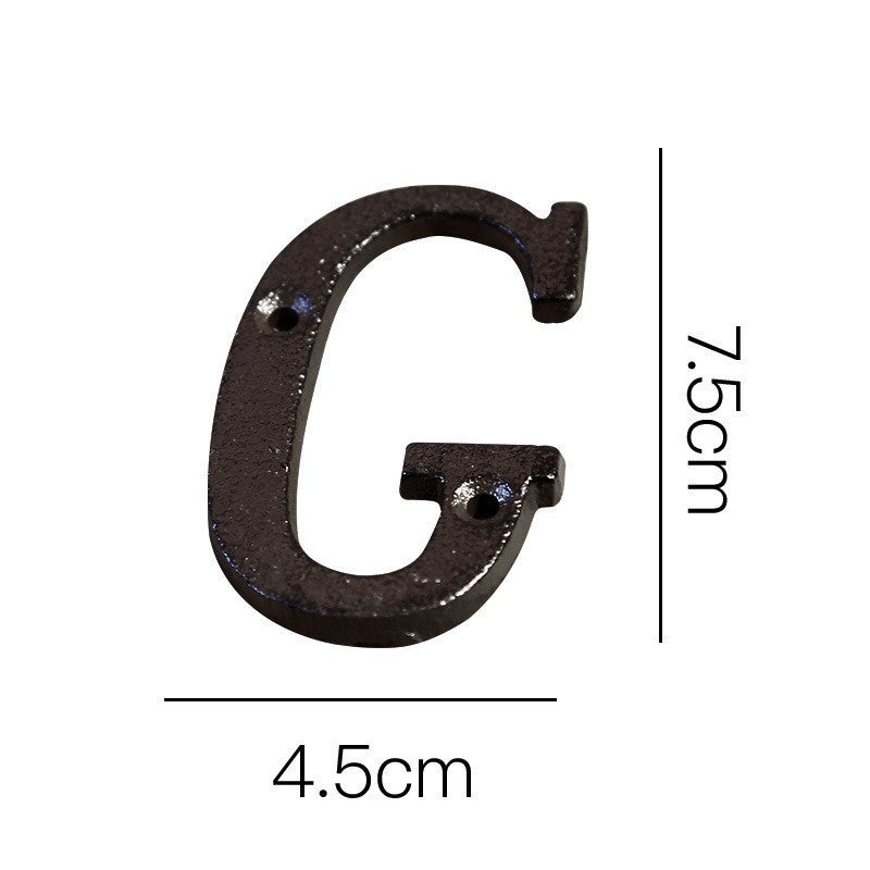 European-style Retro Cast Iron Three-dimensional Wrought Iron 26 English Letters Door Number de37a534 c8ee 4639 8bef 3ecabd50